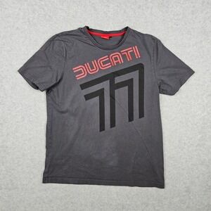 Ducati (Men's Large) Gray T-Shirt Graphic Tee Motorcycle Racing Biker Casual Tee